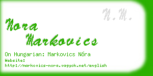nora markovics business card